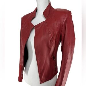 IMPROVD / Red Leather Modern Jacket / Small
